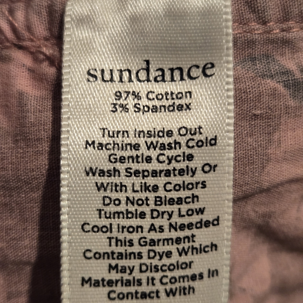 Sundance Women's Pink/ Brown Camouflage Cropped Pants . EUC. Size P0 - Picture 6 of 6